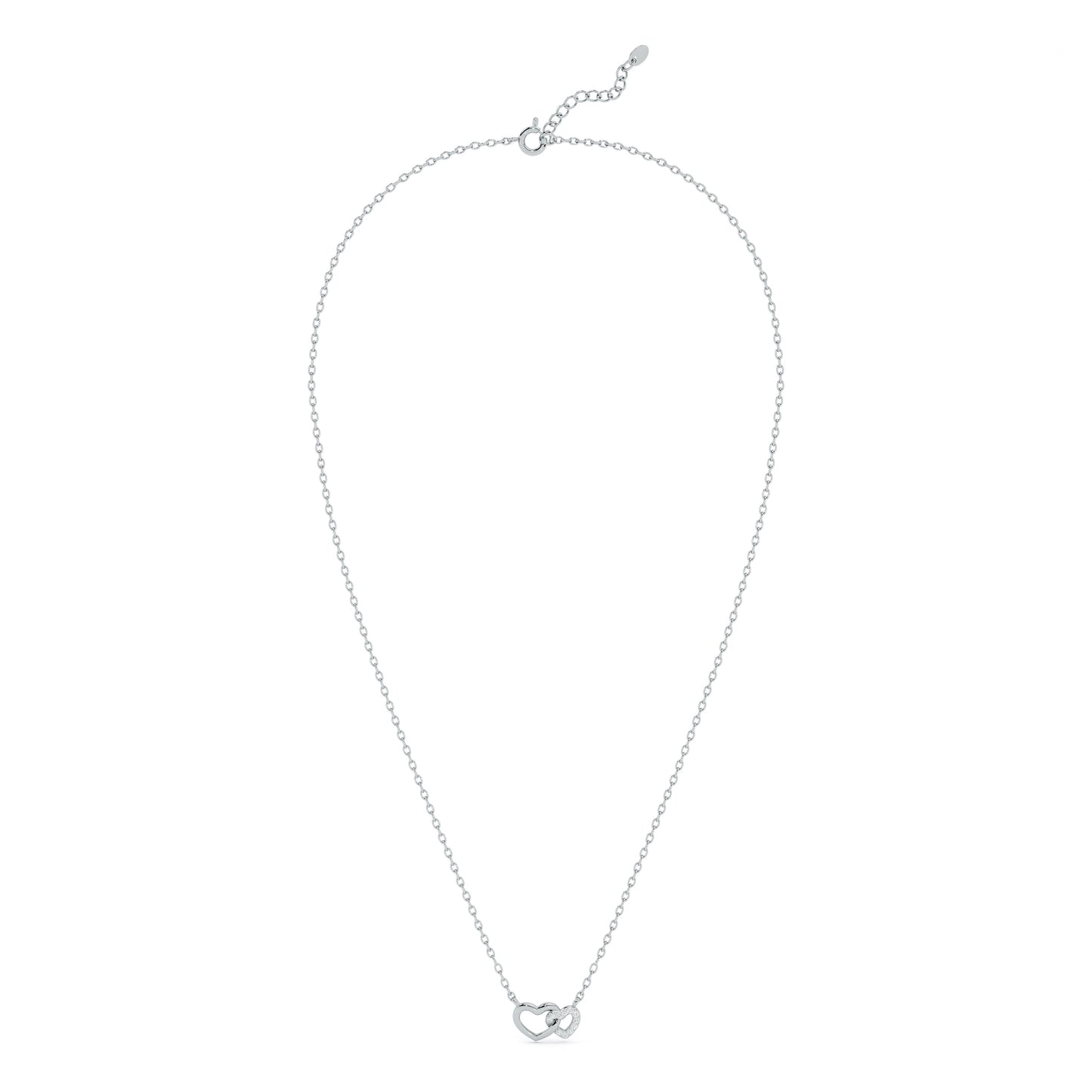 Two Hearts Together 9KT Gold Lab Grown Diamond Necklace
