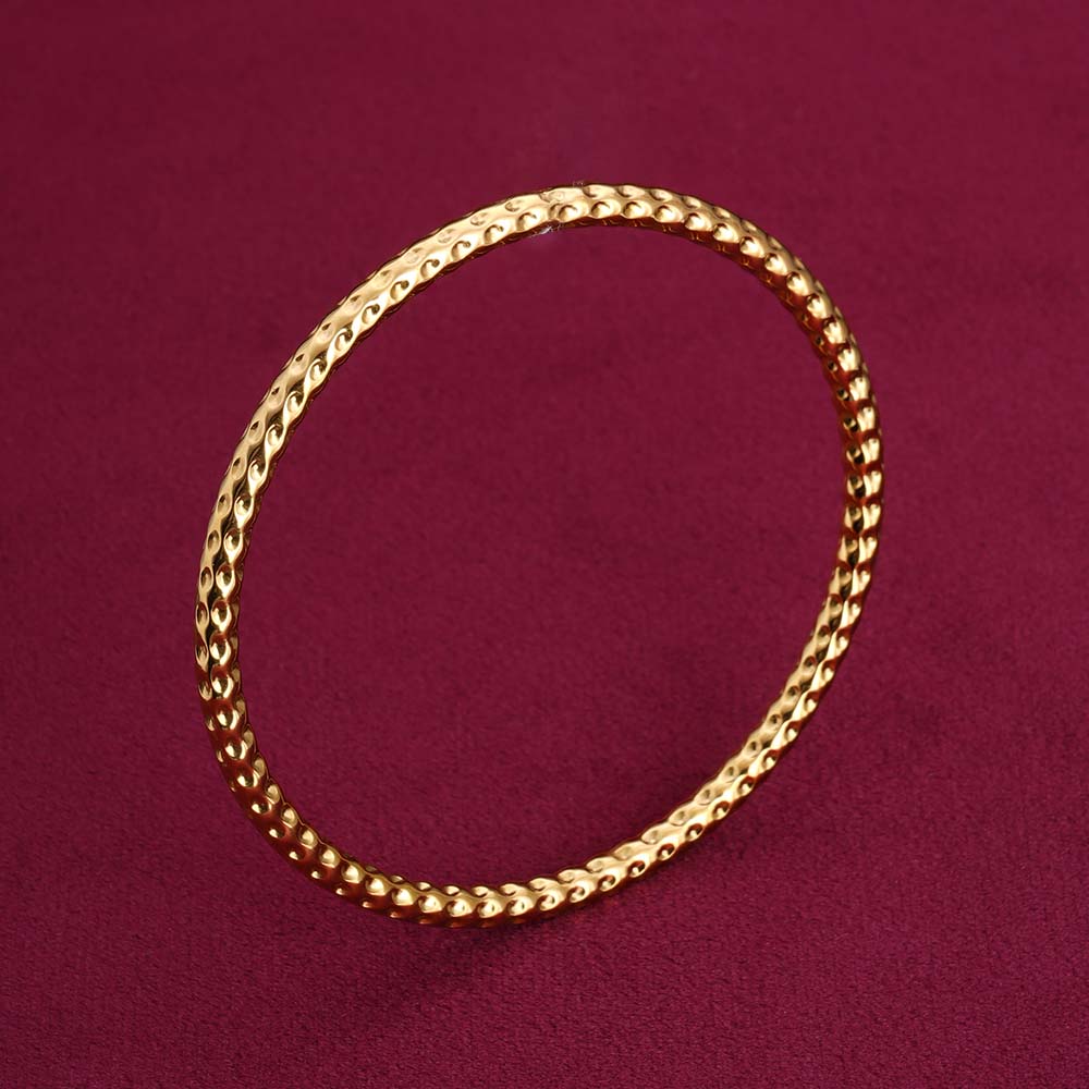 Gold Plated Circle Hammered Buddhist Bracelet