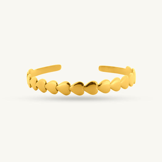Minimalist Heart Bangle Bracelet