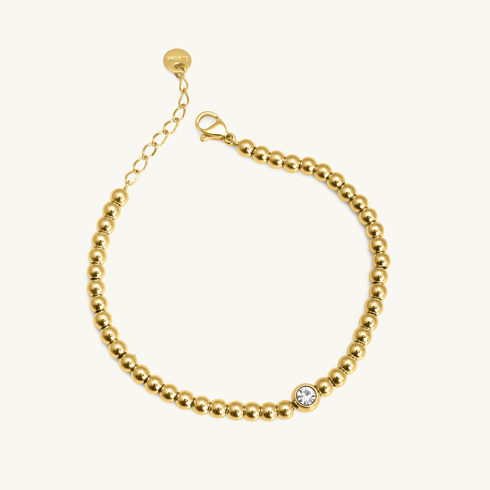 Beads of Joy Chain Bracelet & Golden Hexagon Earrings Combo Set
