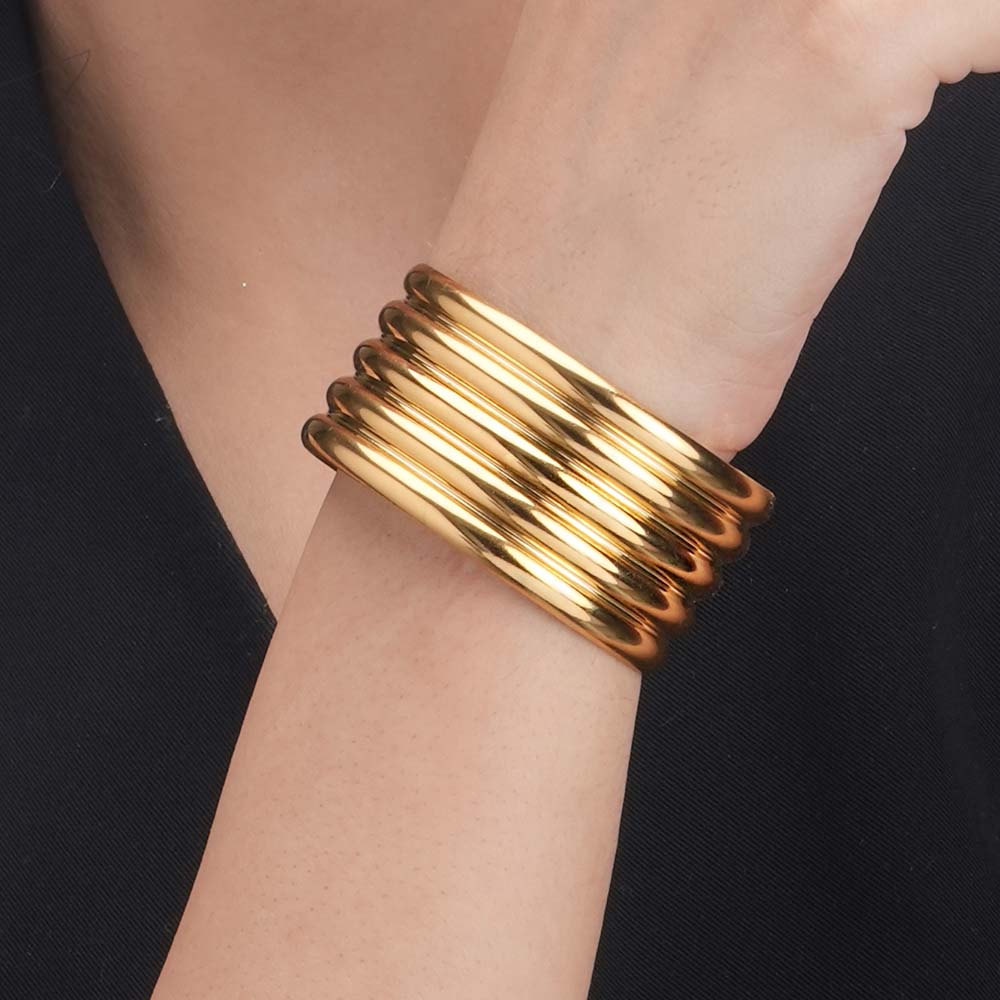 Golden Stack Cuff Bracelet