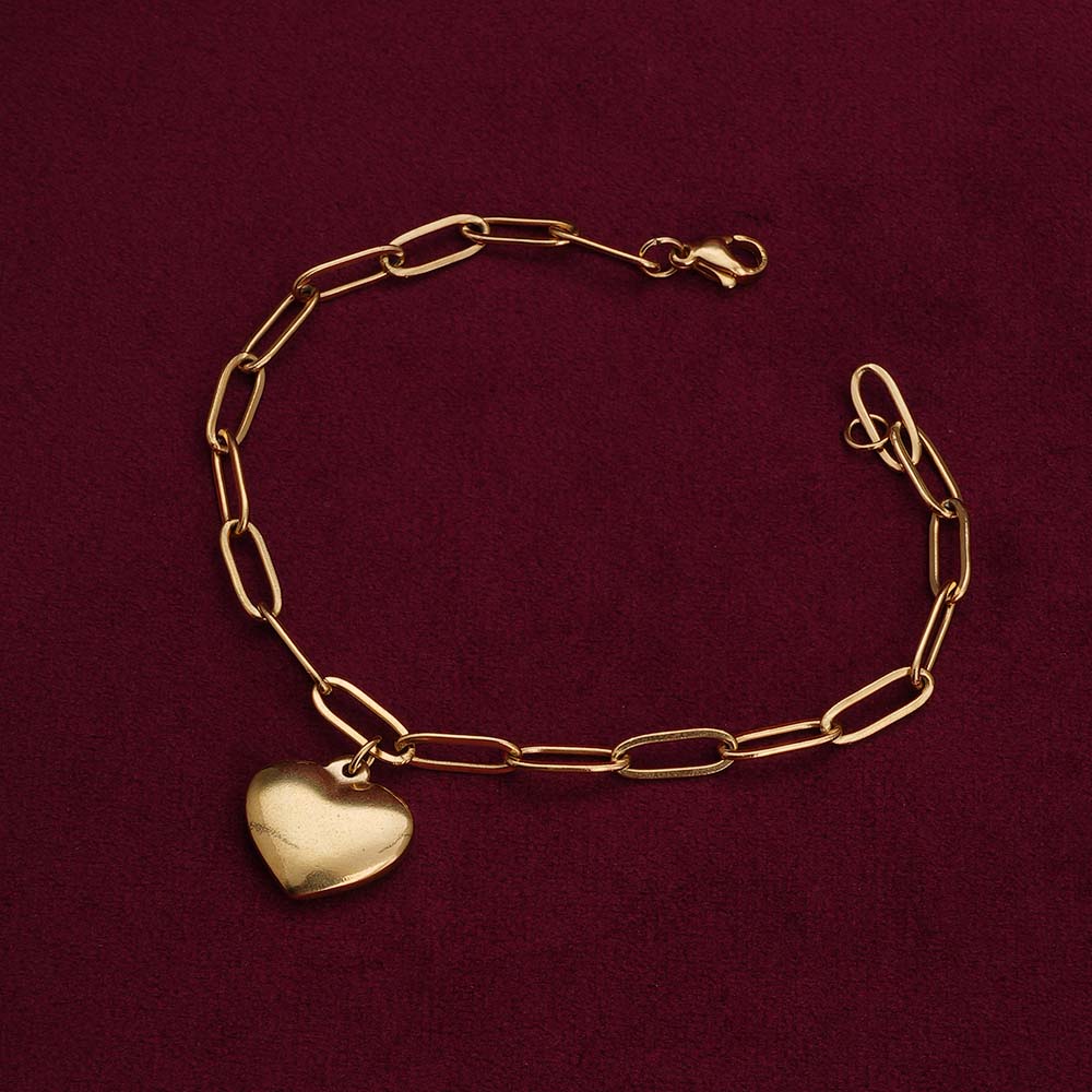 Heart Charm Gold Bracelet