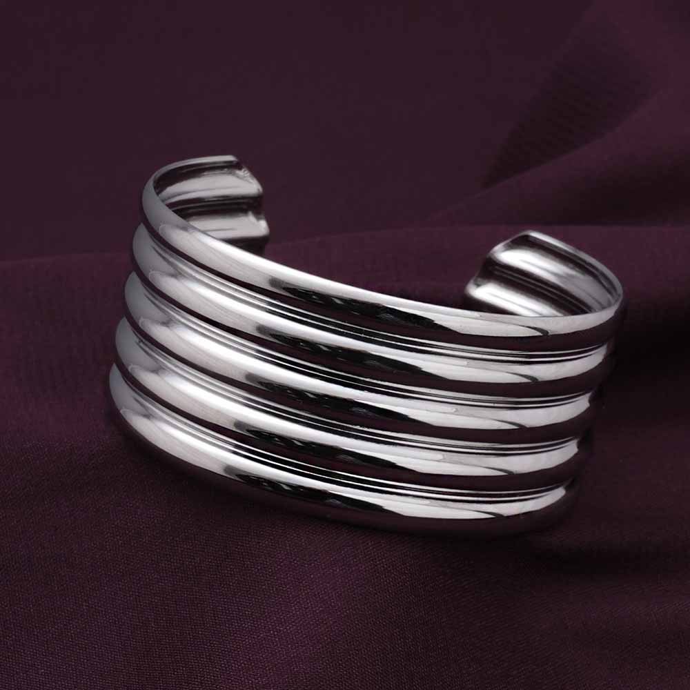 Silver Stack Cuff Bracelet