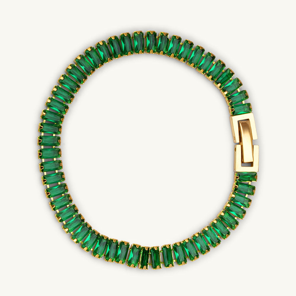 Emerald Link Green Stone Bracelet