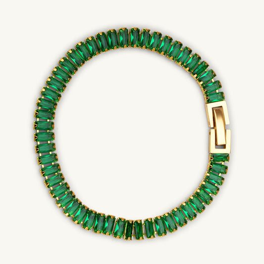 Emerald Link Green Stone Bracelet