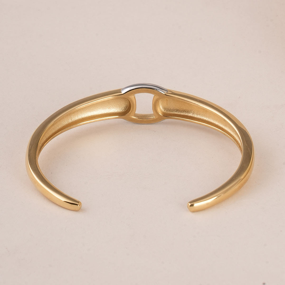 Modern Bi-Metal Cuff Bracelet