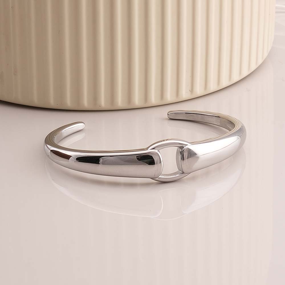 Modern Silver Cuff Bracelet