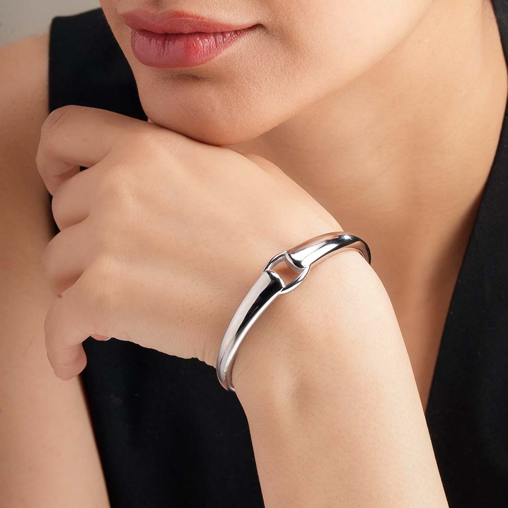 Modern Silver Cuff Bracelet