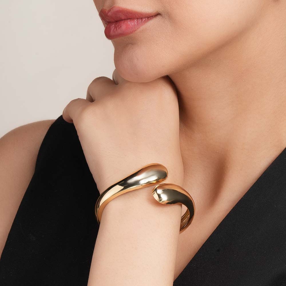 Gold Waterdrop Cuff Bracelet