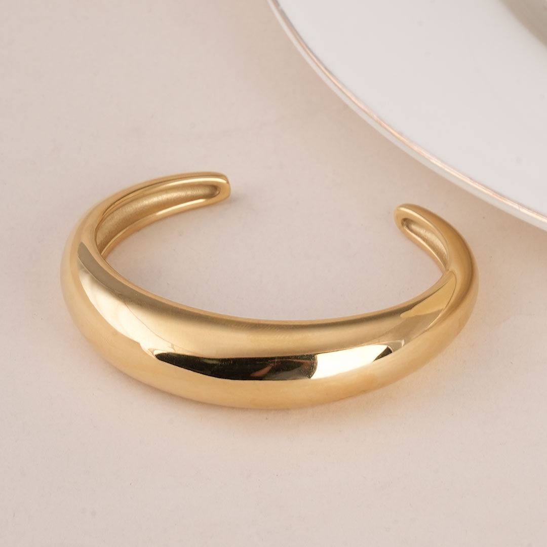 Plain Gold Stackable Cuff Bracelet