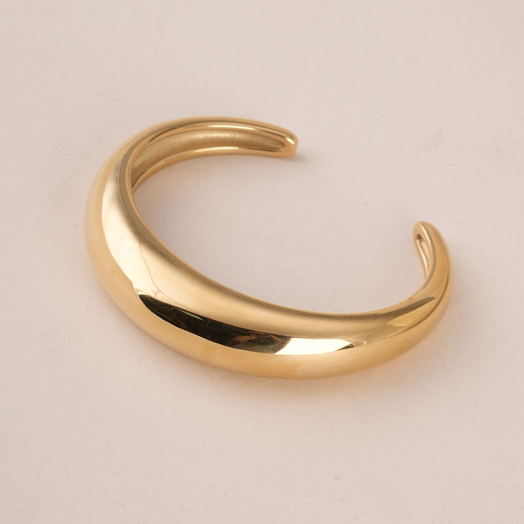 Plain Gold Stackable Cuff Bracelet