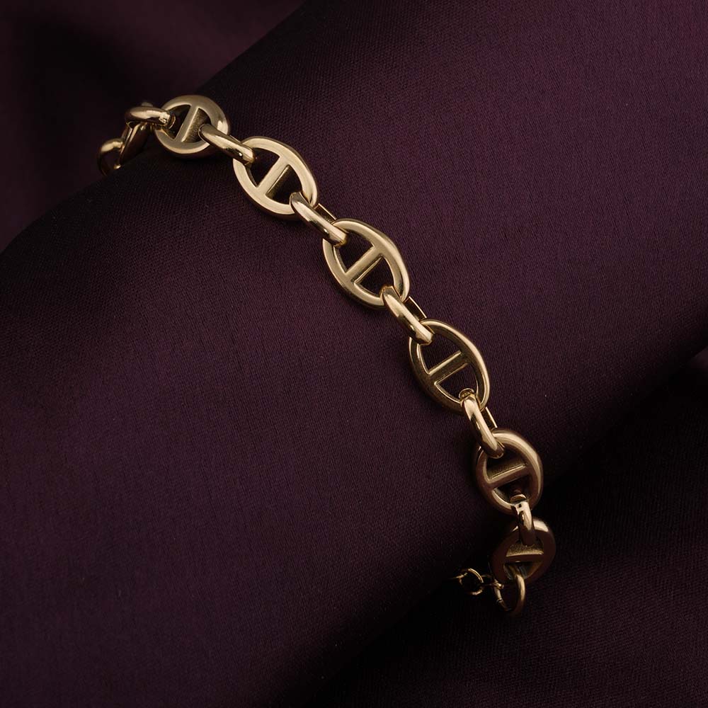 Gold D-Link Chain Bracelet