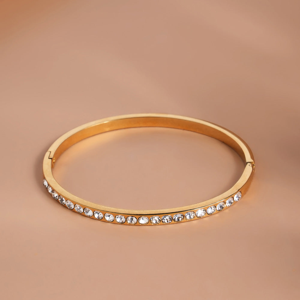 Glittering Diamond Bangle Bracelet