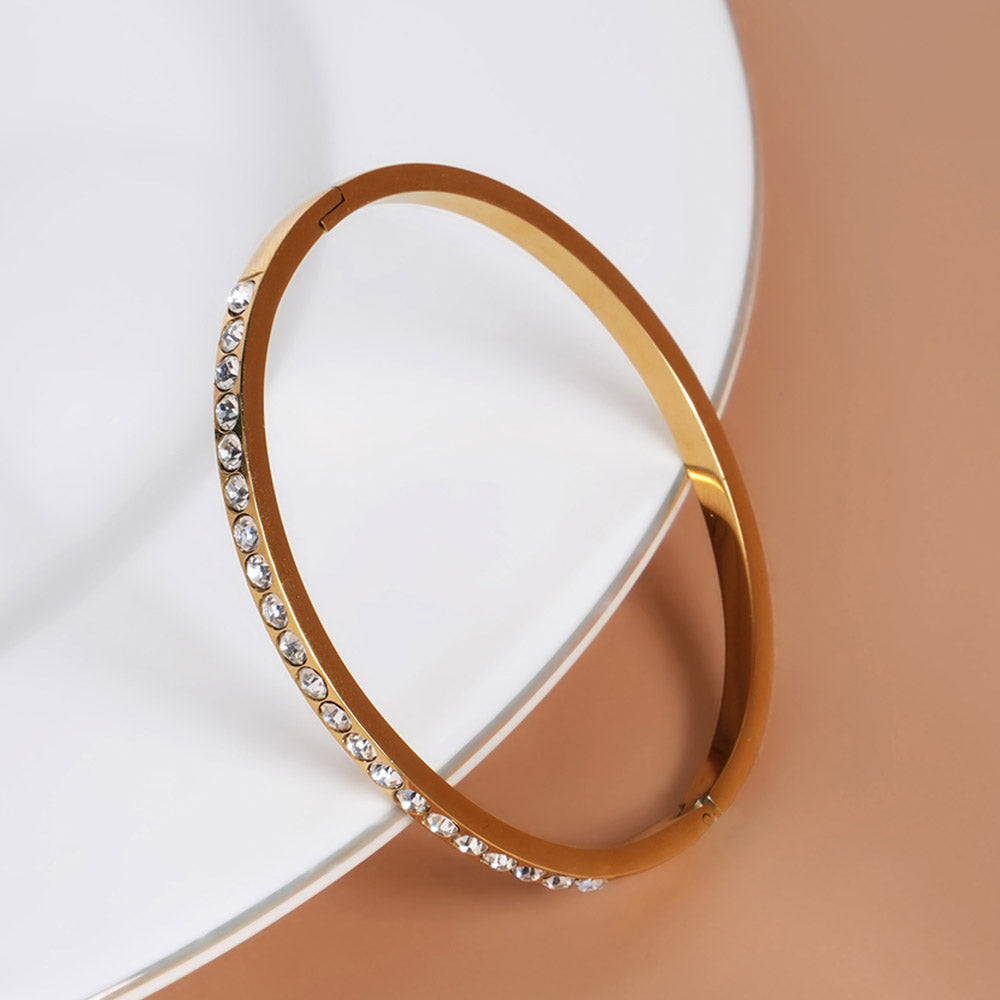 Glittering Diamond Bangle Bracelet