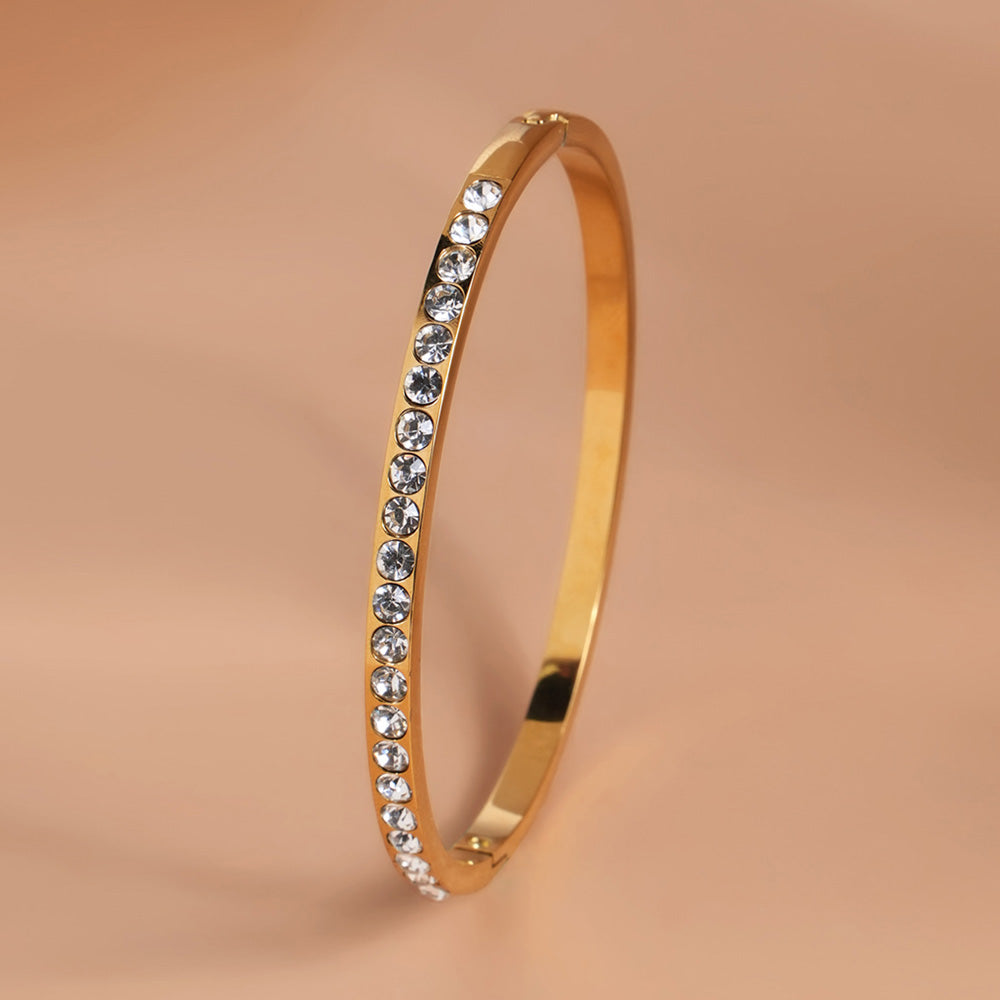 Glittering Diamond Bangle Bracelet