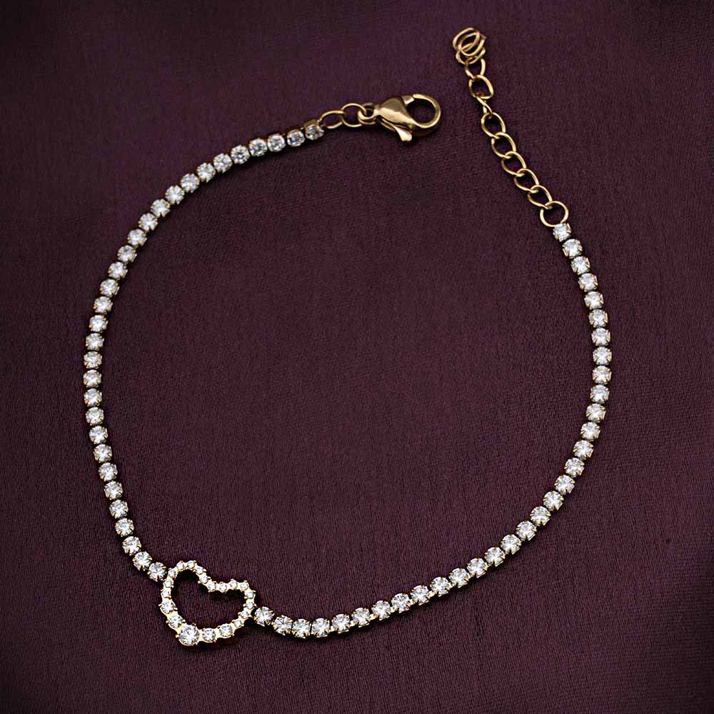 Heart Diamond Chain Bracelet