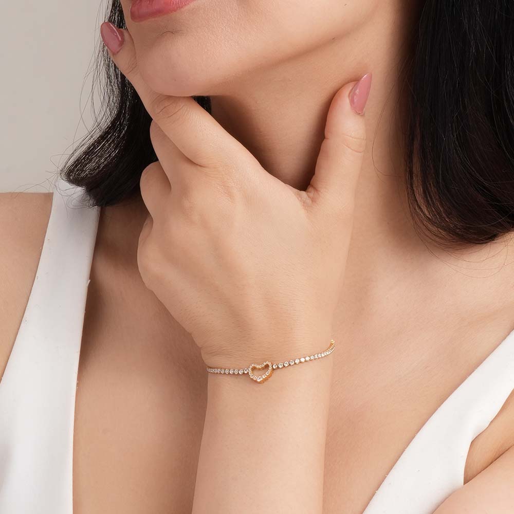Heart Diamond Chain Bracelet