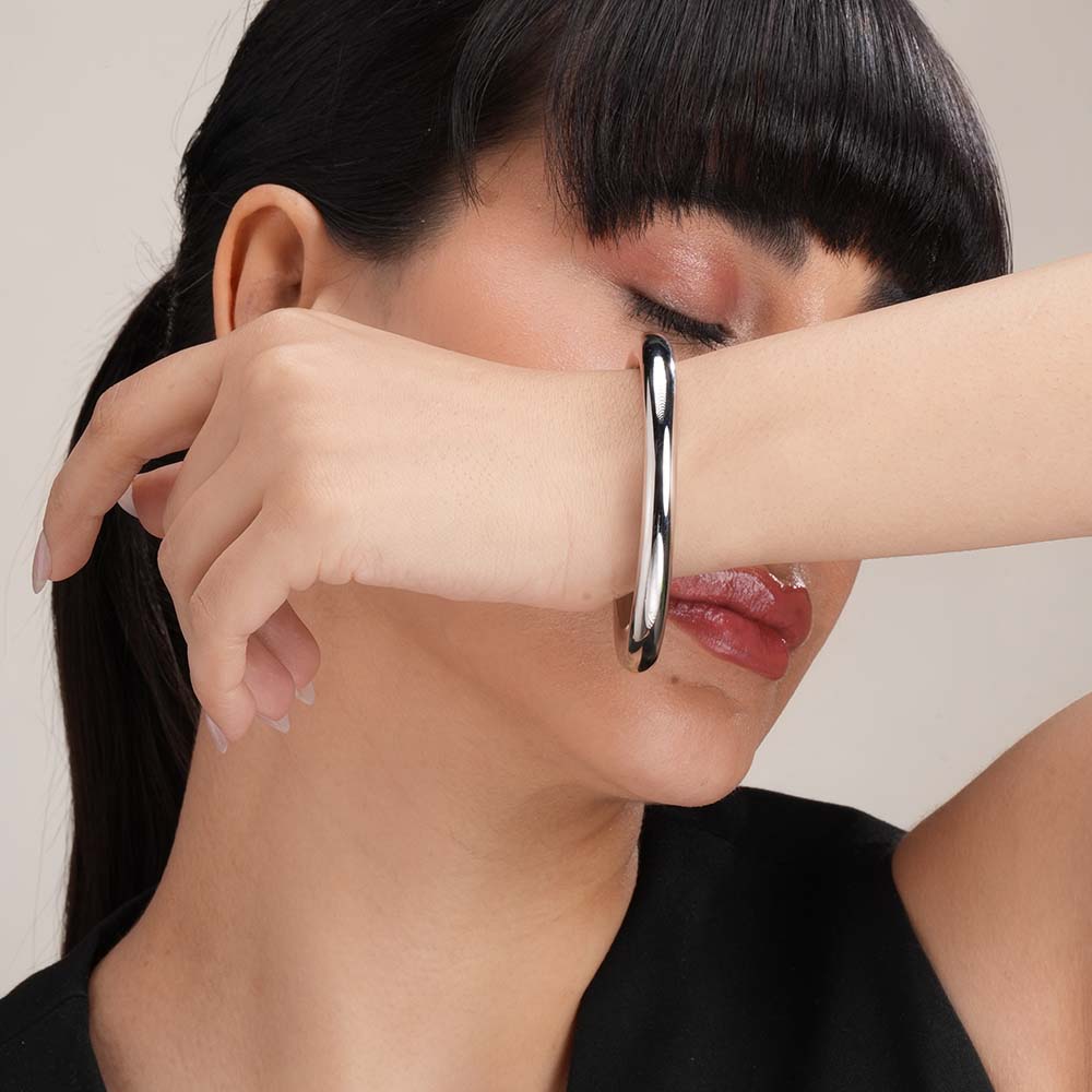 Plain Silver Cuff Bracelet