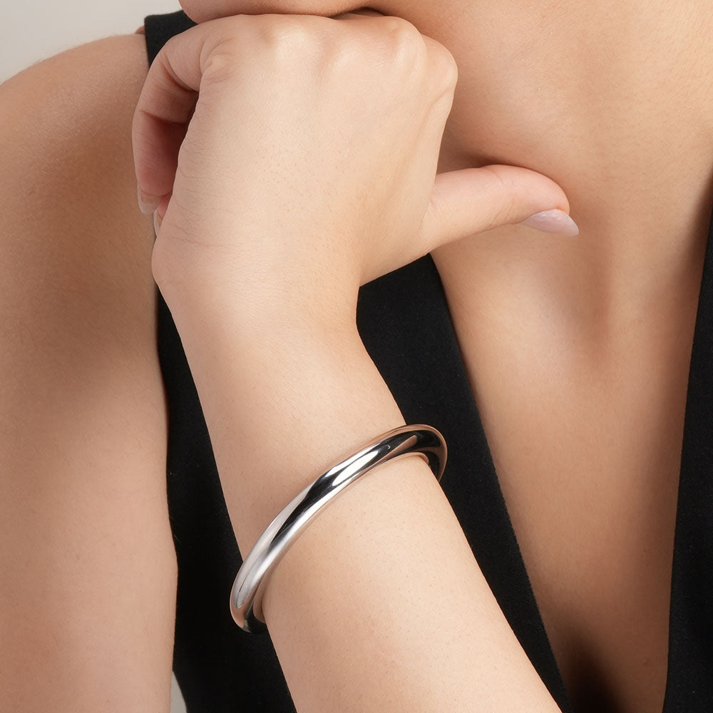 Plain Silver Cuff Bracelet