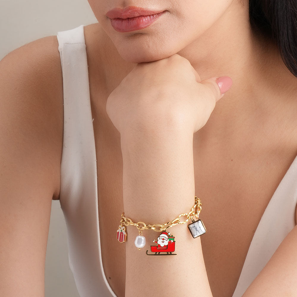 Christmas Santa Claus Charm Bracelet