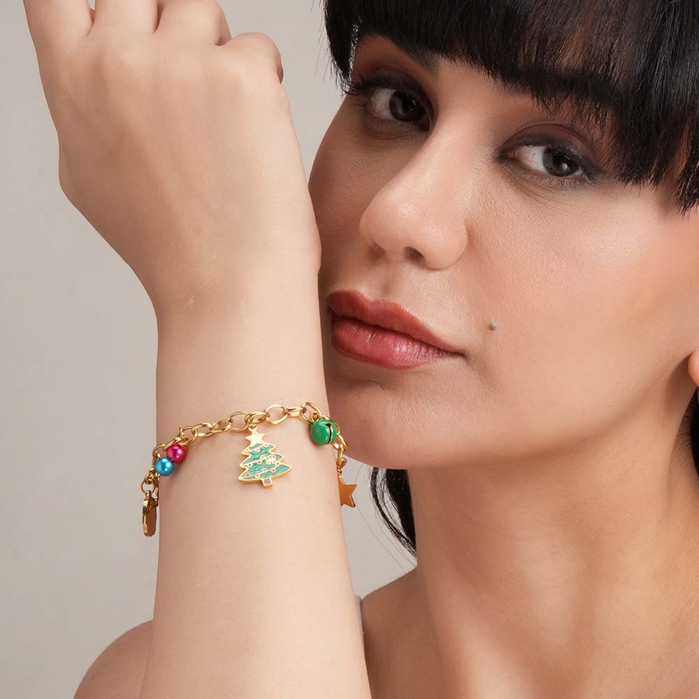 Christmas Charm Golden Bracelet