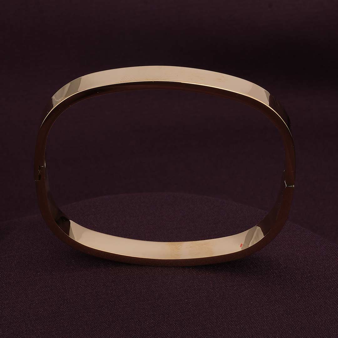 Plain Gold Cubic Bangle Bracelet