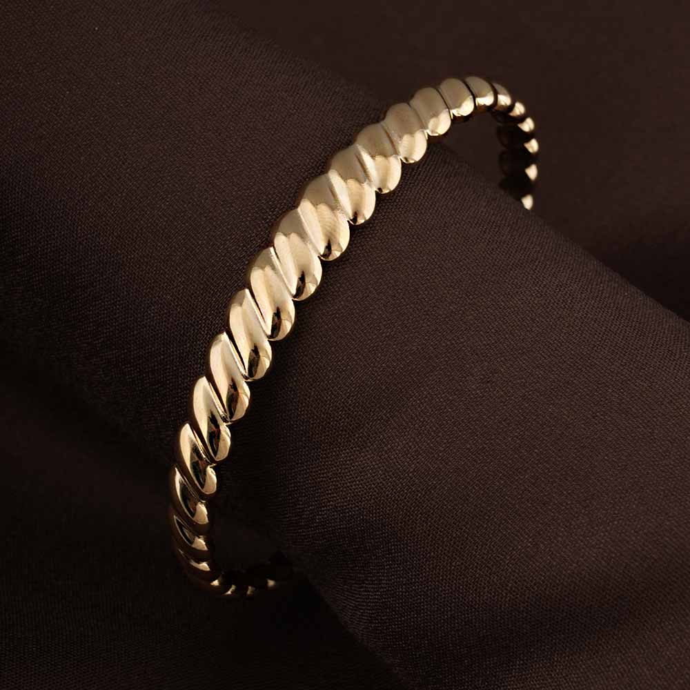 Gold Rope Cuff Bracelet