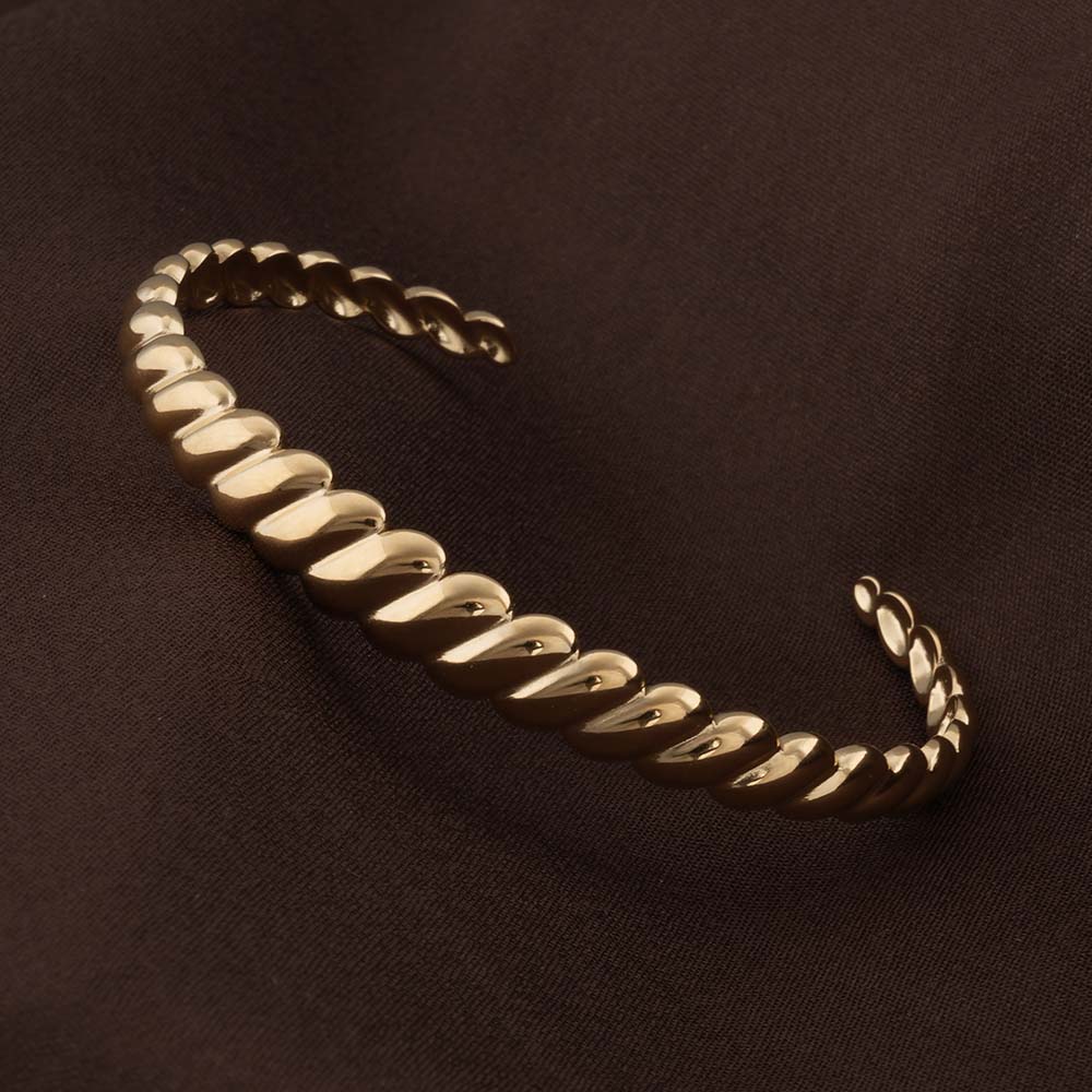 Gold Rope Cuff Bracelet