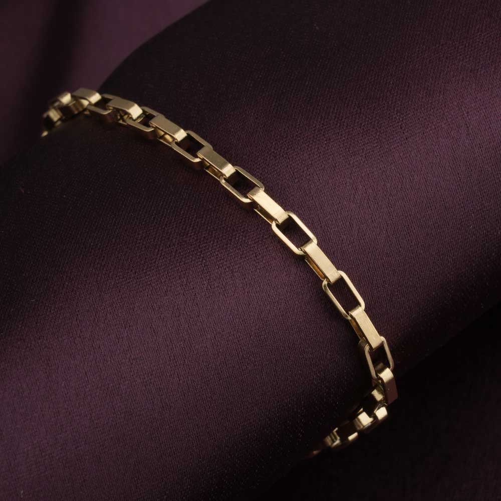 Gold Rectangular Link Bracelet