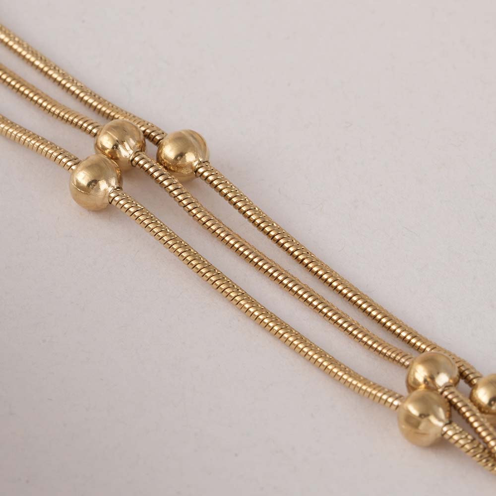Gold Chain Bracelet with Beads