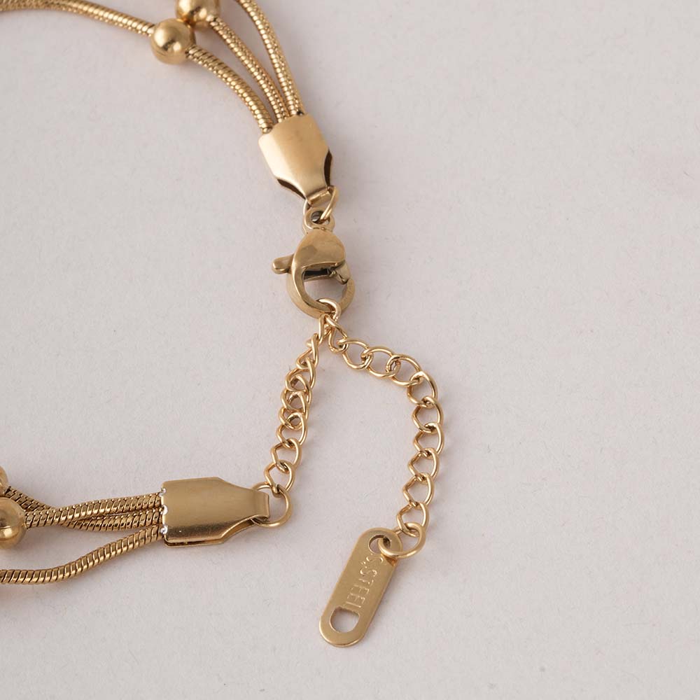 Gold Chain Bracelet with Beads