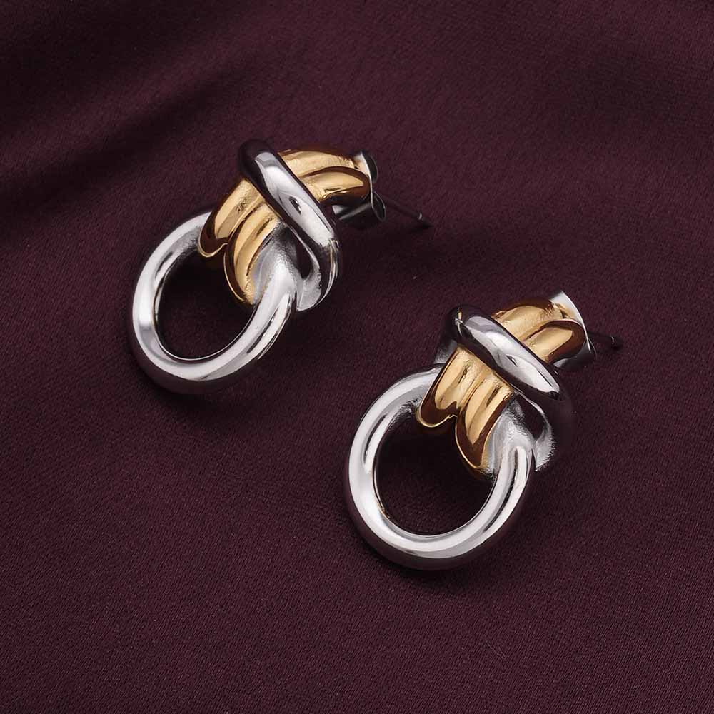 Knotted Gold Multicolored Stud Earring