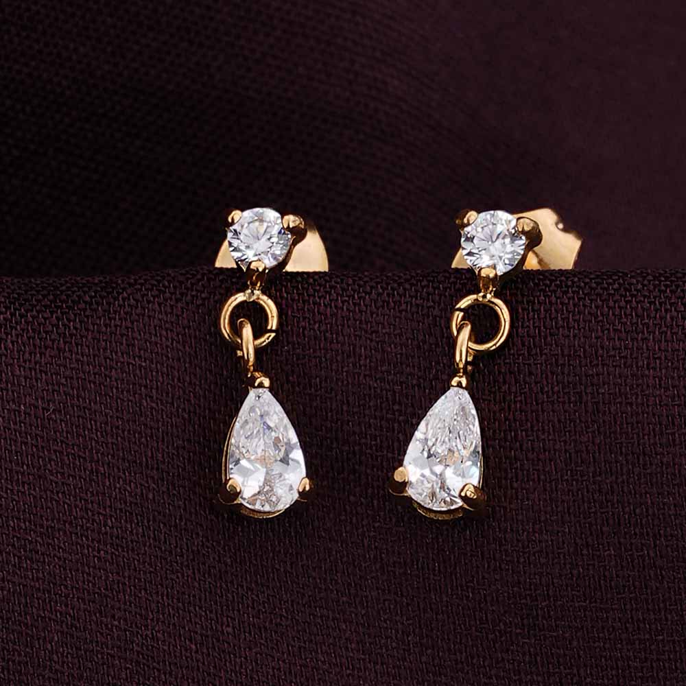 Golden Dewdrops Stud Earrings