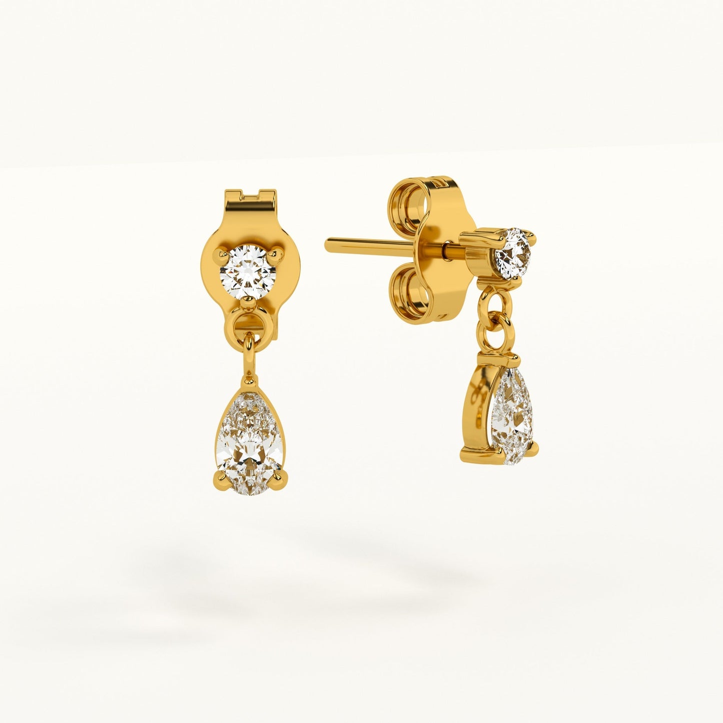 Golden Dewdrops Stud Earrings