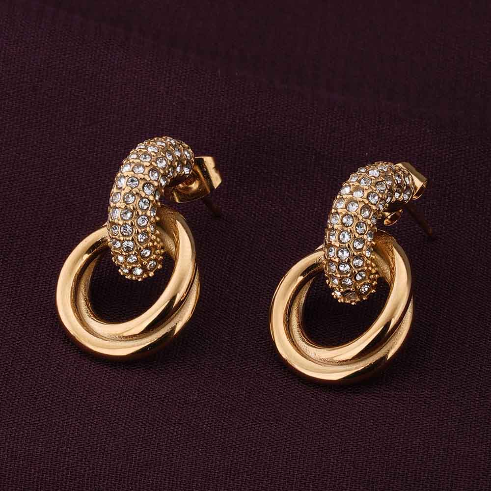 Urban Edge Gold Stud Earrings
