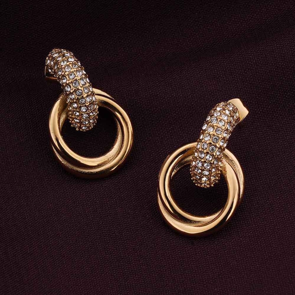 Urban Edge Gold Stud Earrings