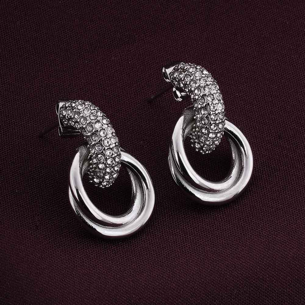 Urban Edge Silver Stud Earrings