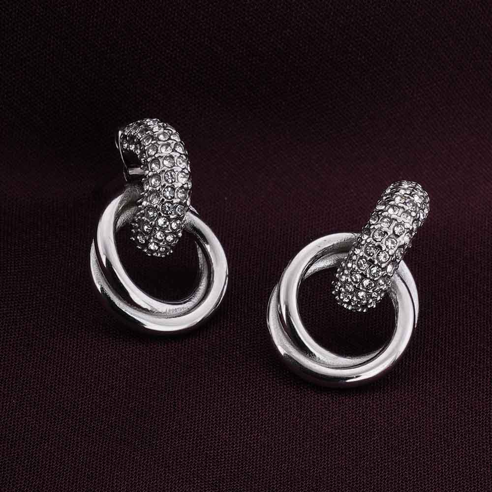 Urban Edge Silver Stud Earrings