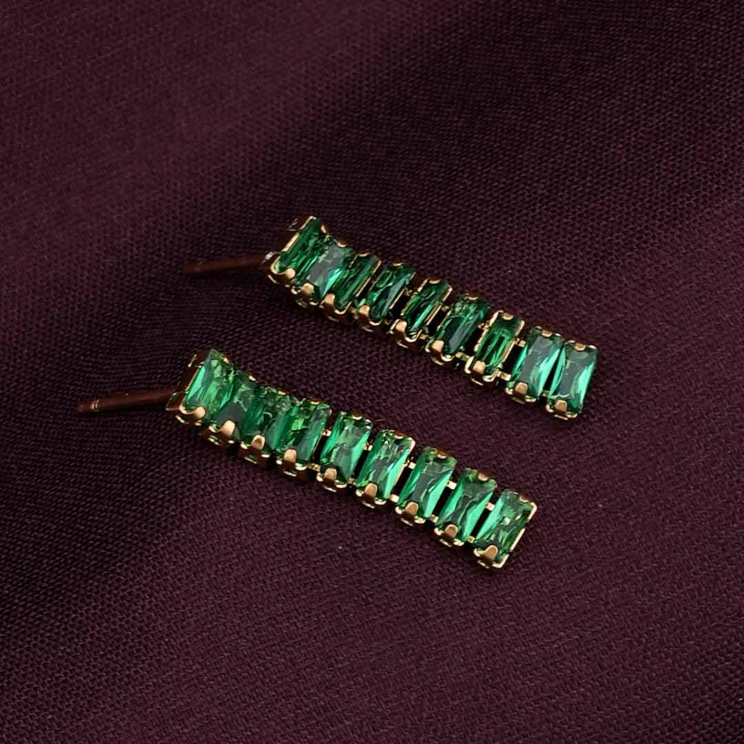 Green Emerald Drop Earring