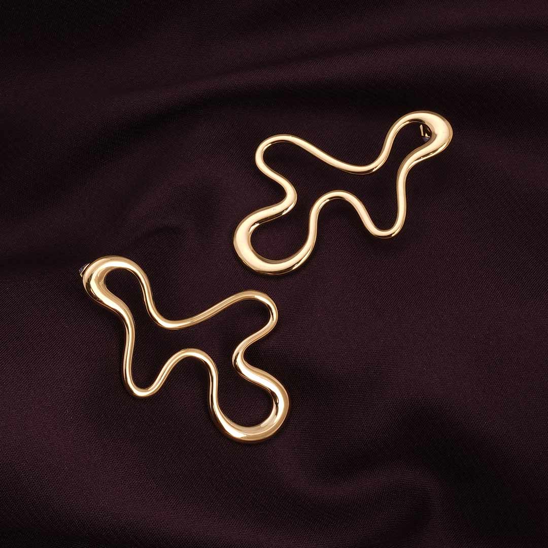 Minimalist Irregular Hollow Drop Earrings
