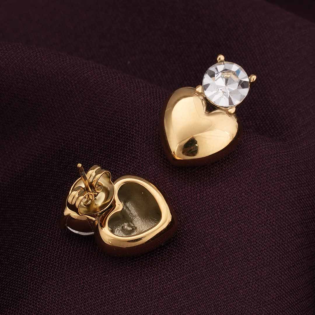 Heart Shape Single Stone Drop earrings
