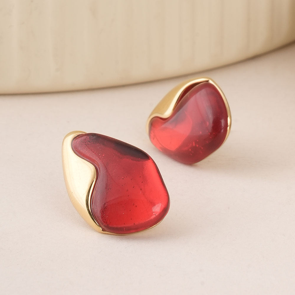 Red Carnelian Stud Earrings