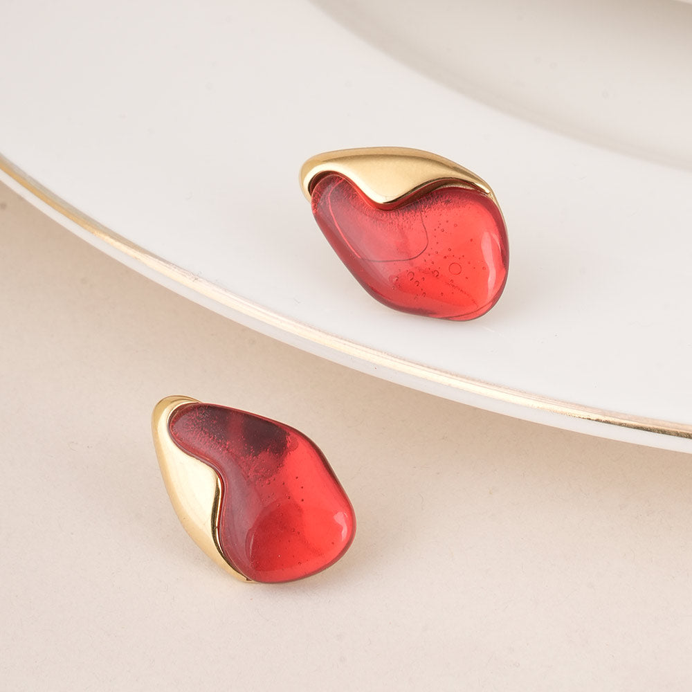 Red Carnelian Stud Earrings