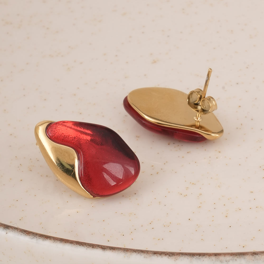 Red Carnelian Stud Earrings