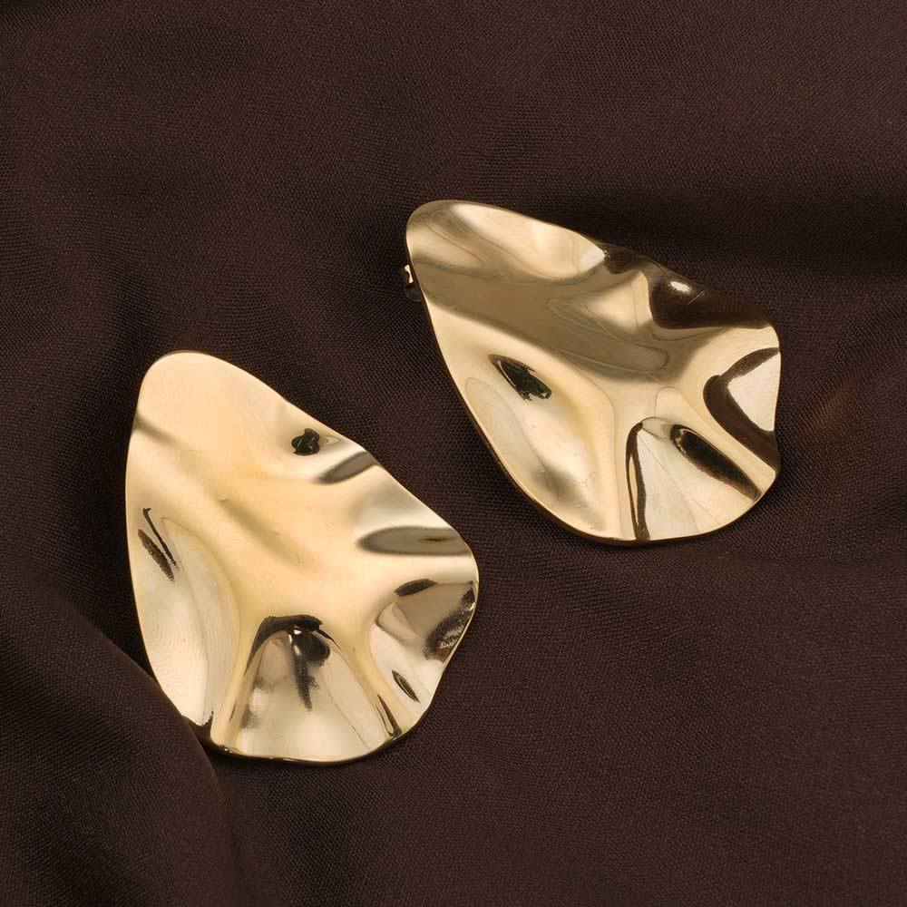 Golden Leaf Stud Earrings
