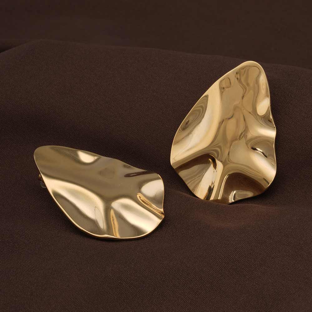 Golden Leaf Stud Earrings