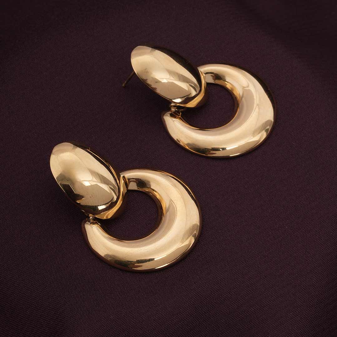 Round Ear Buckle Drop Earrings