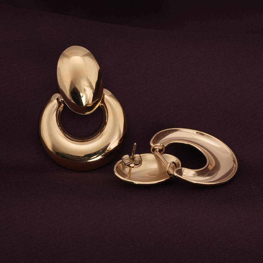 Round Ear Buckle Drop Earrings