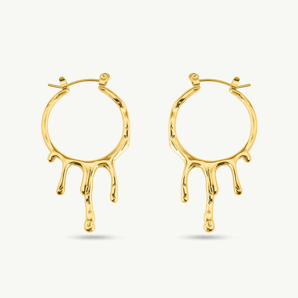 Round Dripping Hoop Earrings