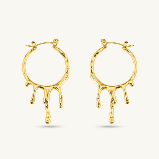 Round Dripping Hoop Earrings